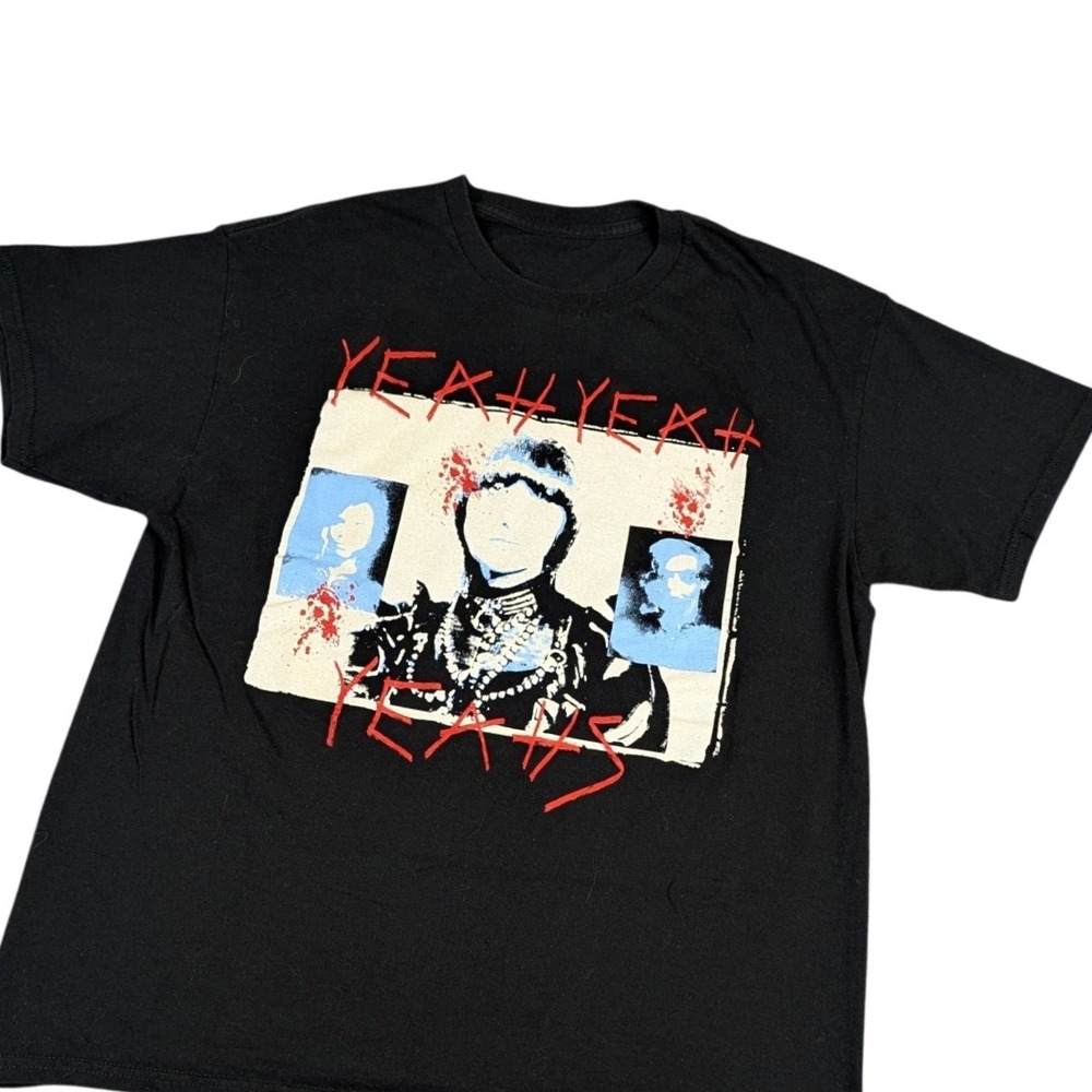 Yeah Yeah Yeahs Band T-Shirt Black Spitting Off The Edge Of The World Mens Large